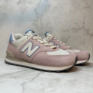 LNWOB | New Balance | 574 Sneakers | Pink Suede & White | Size 8.5
